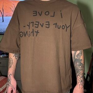 B2SS (Back 2 School Special gino) Men’s Sz Small Brown Oversized Graphic Tee